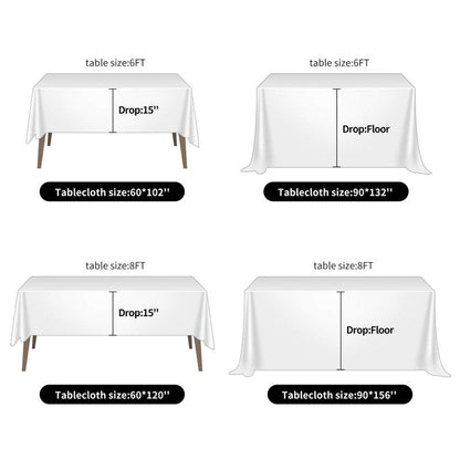 Ascoza 2pack 60x120 Inch White Rectangular Tablecloth 6 Feet Table Cloth in Polyester Fabric for Wedding/Banquet/Restaurant/Parties