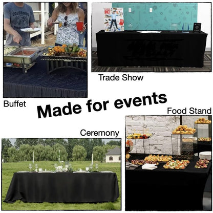 Urby Extra Large Table Cloths. 8+ft Rectangle Tables That Seats 8-10 Person, Ideal for Events Like Banquet, Weddings and Restaurants. Machine Washable Reuseable. Glossy Black. 90x156in.