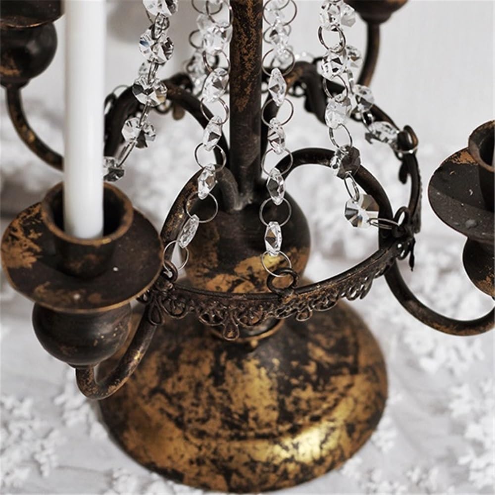 Candle Holders Retro Country Four Cup Candlestick, Romantic Iron Candle Holder for Home Decoration Decorative Candle Holder