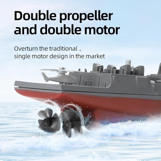 Remote Control Warship RC Military Battleship 2.4GHz Remote Control Boat for Lakes and Rivers RC Armed Type 054A Frigates Model with Low Battery Reminder for Adults