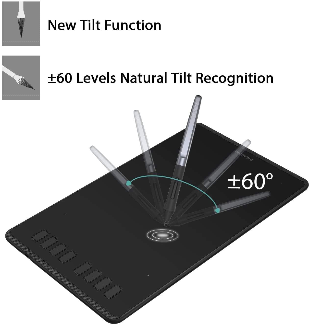 HUION Inspiroy H950P Drawing Tablet, 8x5 inch Digital Art Tablet with Battery-Free Stylus, 8192 Pen Pressure, Tilt, 8 Hot Keys, Graphic Tablet for Design, Writing, OSU, Work with Mac, PC, Mobile