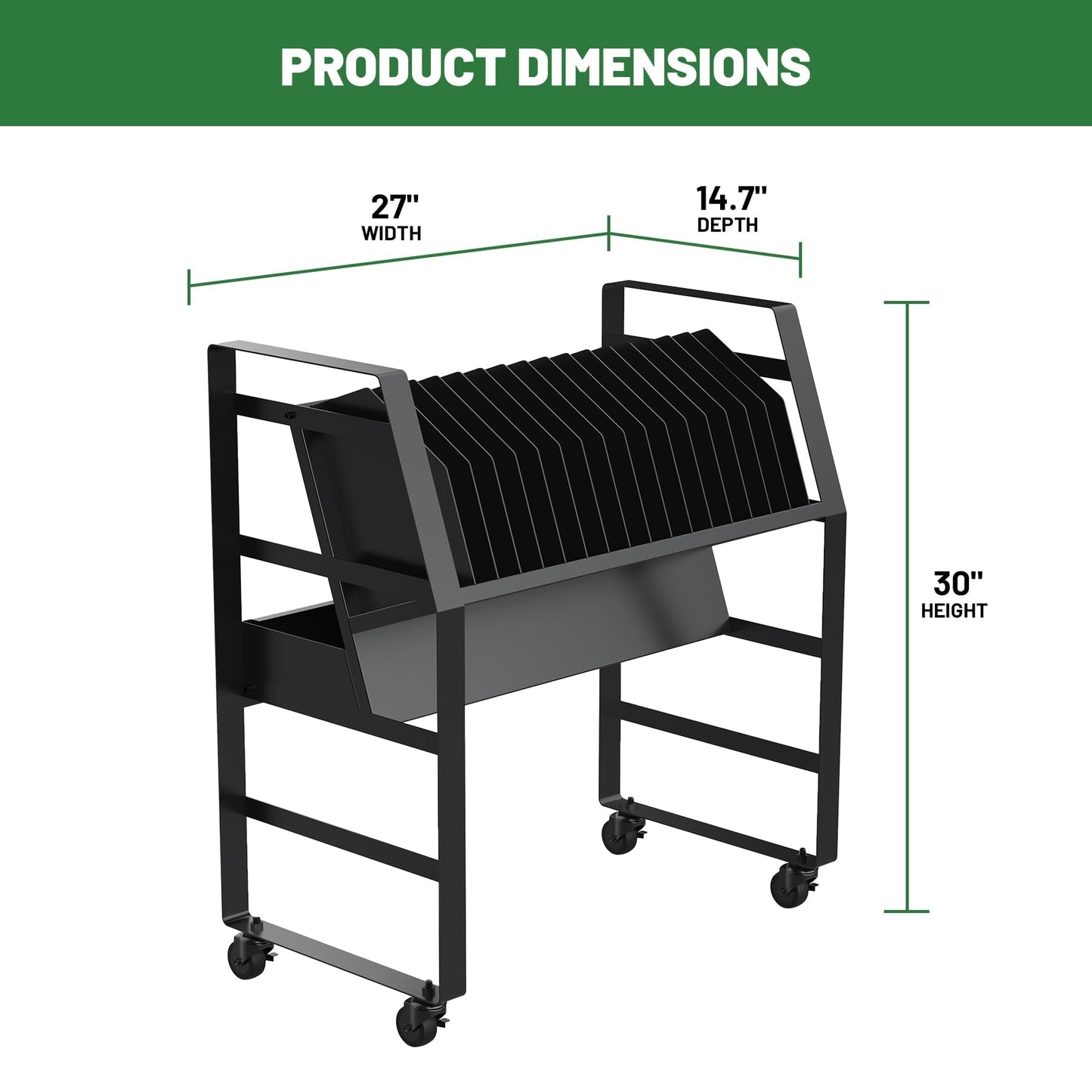 biosp 16 Devices Mobile Open Charging Cart, Rolling Charging Dolly Station with Wheels for Laptop, Computers, Chromebooks, Laptop Storage Rack for Office, Classroom (Power Strip Included)