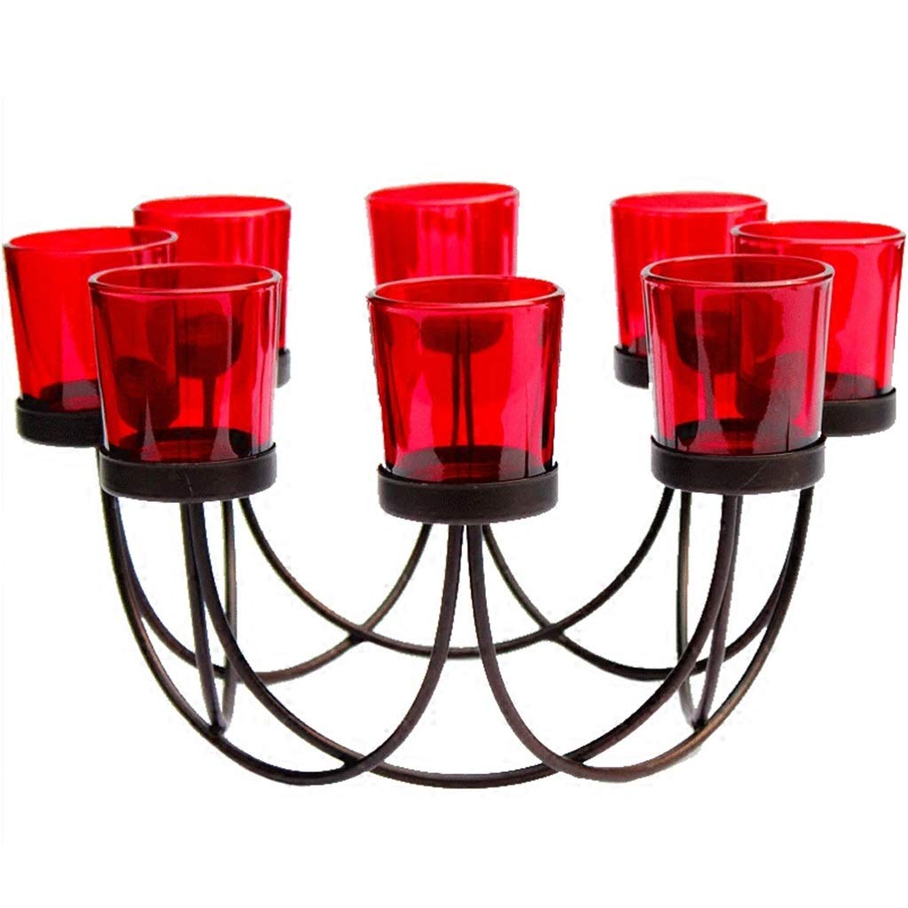 XILIN-1987 Candle Holderss Iron Candlestick Candlelight Dinner Glass Candle Holder Romantic Wedding Gift Living Room Table Decoration Decorative Candlestick
