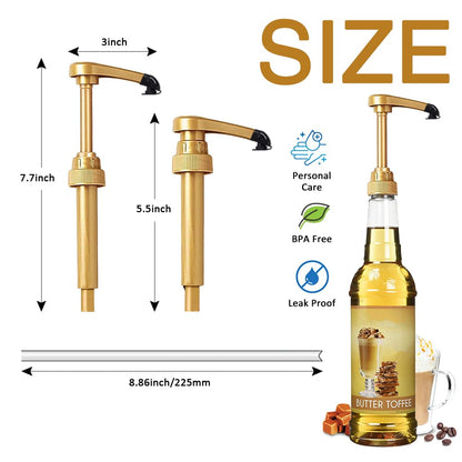 24 pcs Syrup Pumps with Cap to Avoid Dripping, Leak Proof Coffee Syrup Dispenser, Fits 25.4 Oz/750ml Coffee Flavoring Syrup Bottles, Great for Home & Coffee Bar Drinking Mixes, Cocktails, Beverage