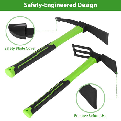 YoFeW 2pcs Garden Hoe Comfortable Handle Gardening Tools 2 in 1 Garden Tool Hoe for Outdoor Weeding Work