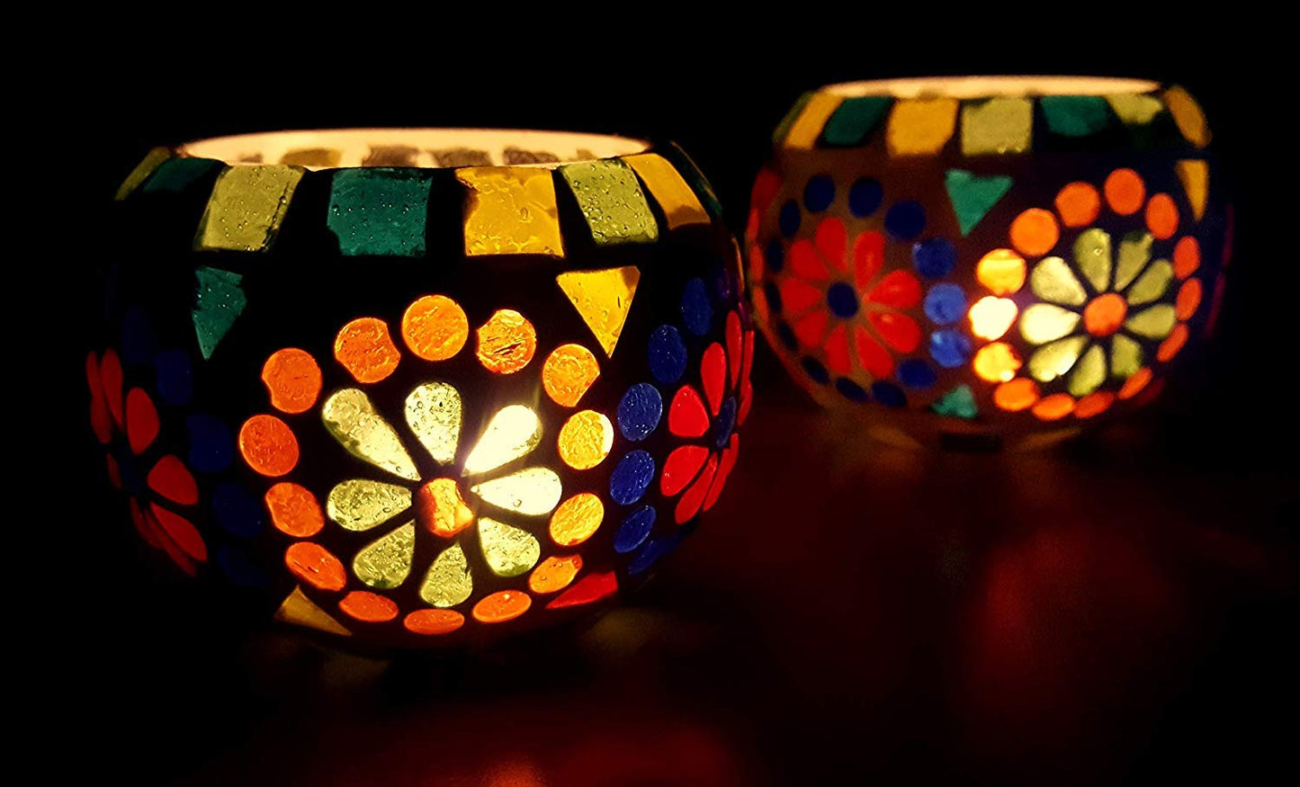 eSplanade Tealight Holders, Tea Light Holder Votive Candles Holders (Glass Tealight Set of 2)