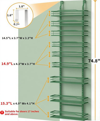 Moforoco 9-Tier Over The Door Pantry Organizer, Pantry Organization and Storage, Black Hanging Basket Wall Spice Rack Seasoning Shelves, Home & Kitchen Bedroom Bathroom House Essentials