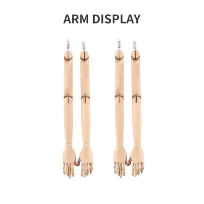 Full Body Male Mannequin with Articulated Wood Arms, Premium Linen Covered Dress Form with Heavy Metal Base, Posable Retail Display Dummy for Boutique Window & Streetwear(Cloth Head)