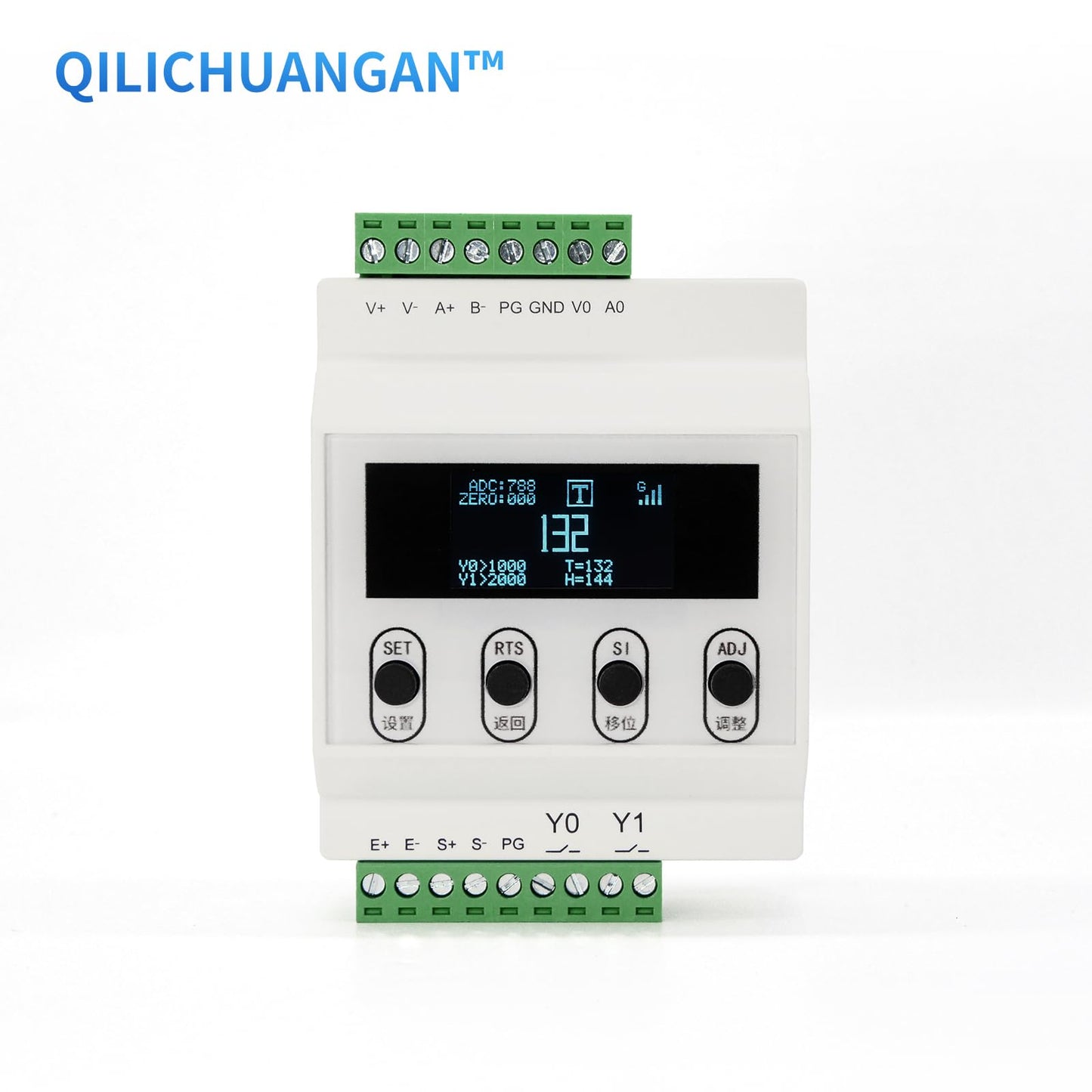 Load Cell with Amplifier Readout Display Sensor Transmitter Test Compression Force Weight Pressure Modifiable Display Unit Output RS-485 0-5V 0-10V 4-20mA (0-10kg Sensor + Amplifier)