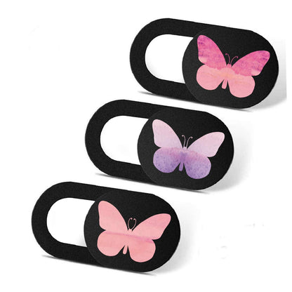 IMNEXT2U Laptop Camera Cover Slide 3 Pack Ultra Thin Slide Laptop Camera Cover for Echo Show, Smartphone, Computer, Tablet, Chromebook, PC - Butterfly