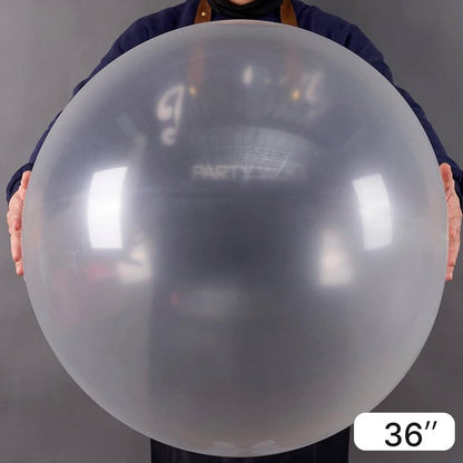 PartyWoo Clear Balloons 4pcs 36 Inch Transparent Latex Helium Balloons for Graduation Wedding Baby Shower Bridal Shower Engagement Gender Reveal Anniversary Birthday Party Decorations Clear-Y2