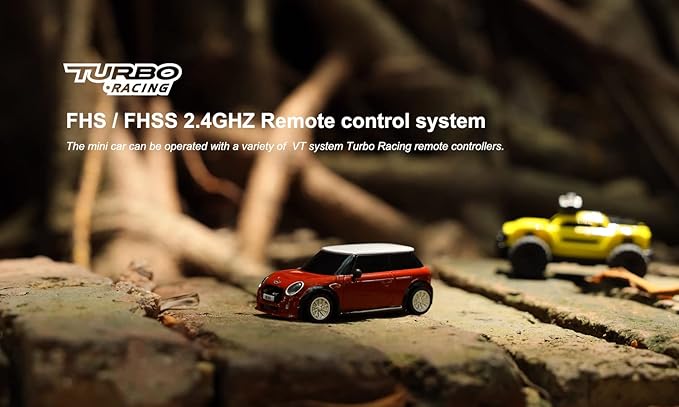1:76 Turbo Racing Scale RC Sport Car Table Racing Remote Control Mini Model Car Full Proportional RTR Kit Toys (Baoma mini-red)