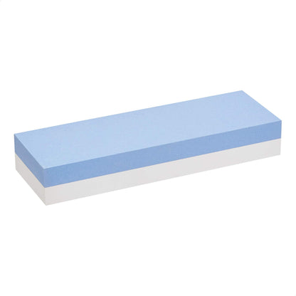 Amazon Basics Whetstone Knife Sharpening Stone, Double-Sided 1000/6000 Grit with Angle Guide, Non-Slip Bamboo Base, Black & Grey