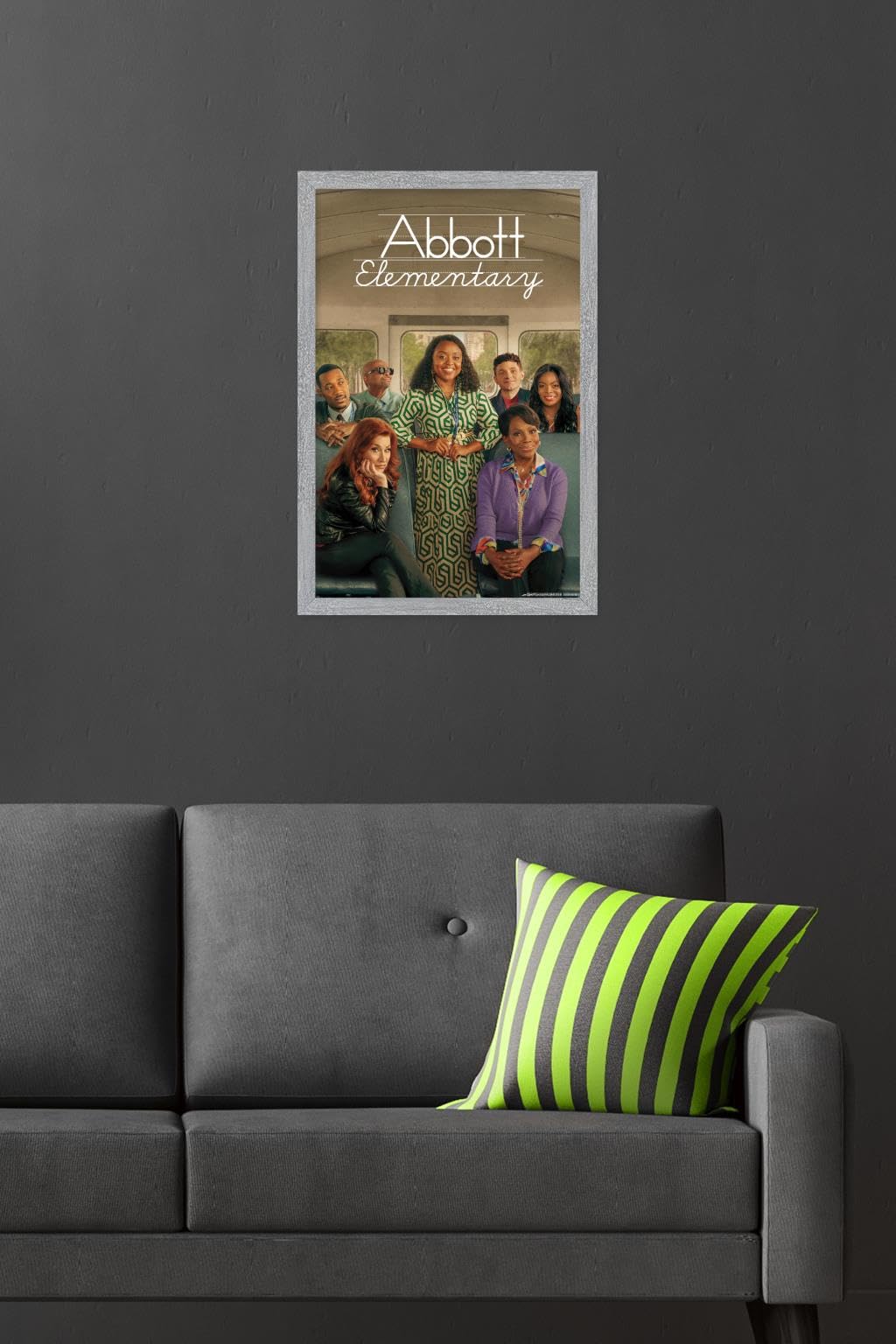 Trends International Abbott Elementary - Bus One Sheet Wall Poster, 22.4L x 14.7W, Gray Framed Version