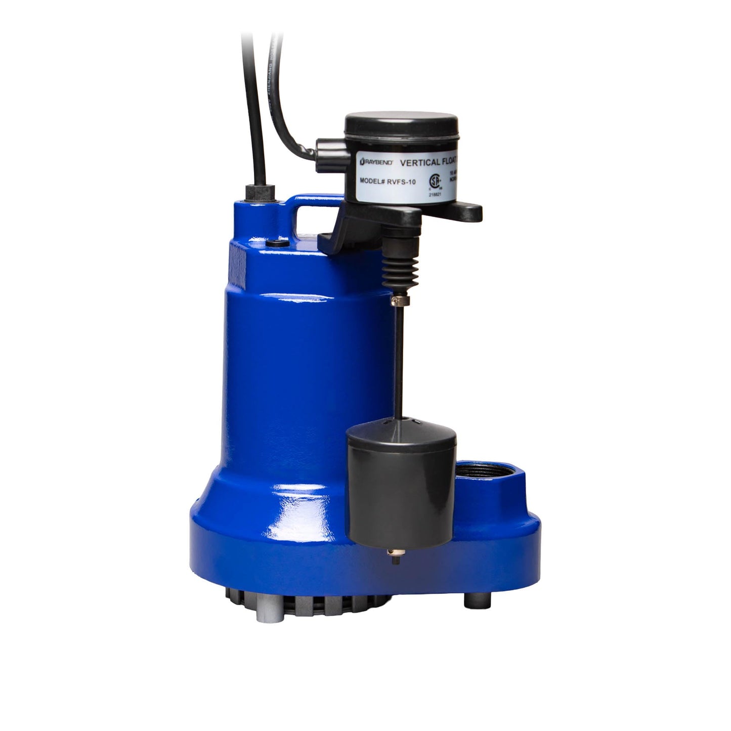 JACKEL 1/2 HP CAST IRON SUBMERSIBLE SUMP PUMP - VERTICAL SWITCH - 10FT PIGGYBACK POWER CORD - CHECK VALVE INCLUDED