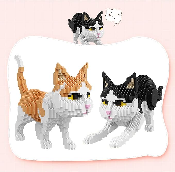 Creative Tuxedo Black Cat Building Set Magic Cat Black Catnap Cat Cat Set for Adults and KidsCompatible with Lego 630 Building Accessory Ideal Gifts (Napping Cat)