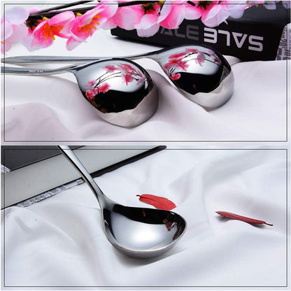 Wenkoni Small Ladles,Sauce,Gravy Soup Spoons Ladles,4 Pack SUS 304 Non-magnetic Stainless Steel 8'' (Color:Silver).