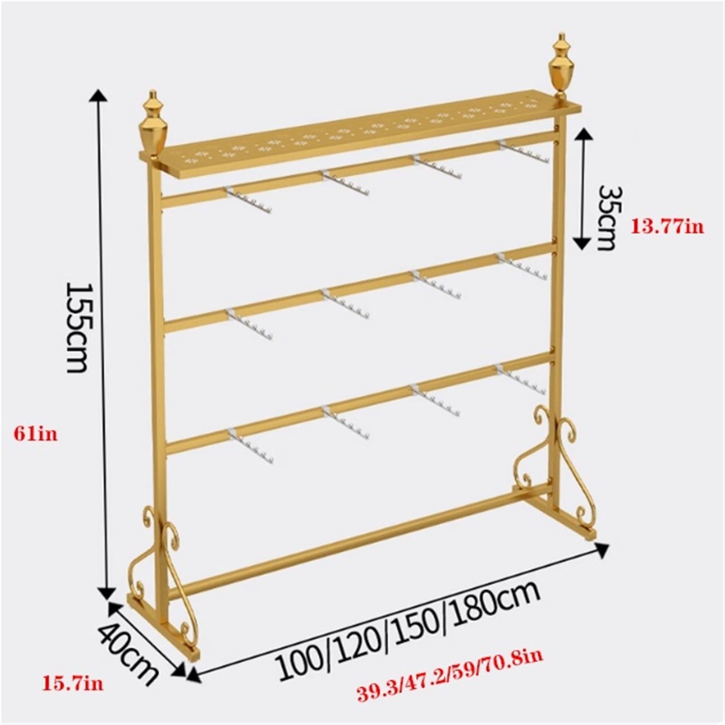 Clothing Store Boutiques Retail Lingerie Garment Rack, Metals, Underwear Display Stand, Commercial Shelves Clothes Rod, for Lingerie Socks Bra Panties Scarves(White,150 * 40 * 155cm)