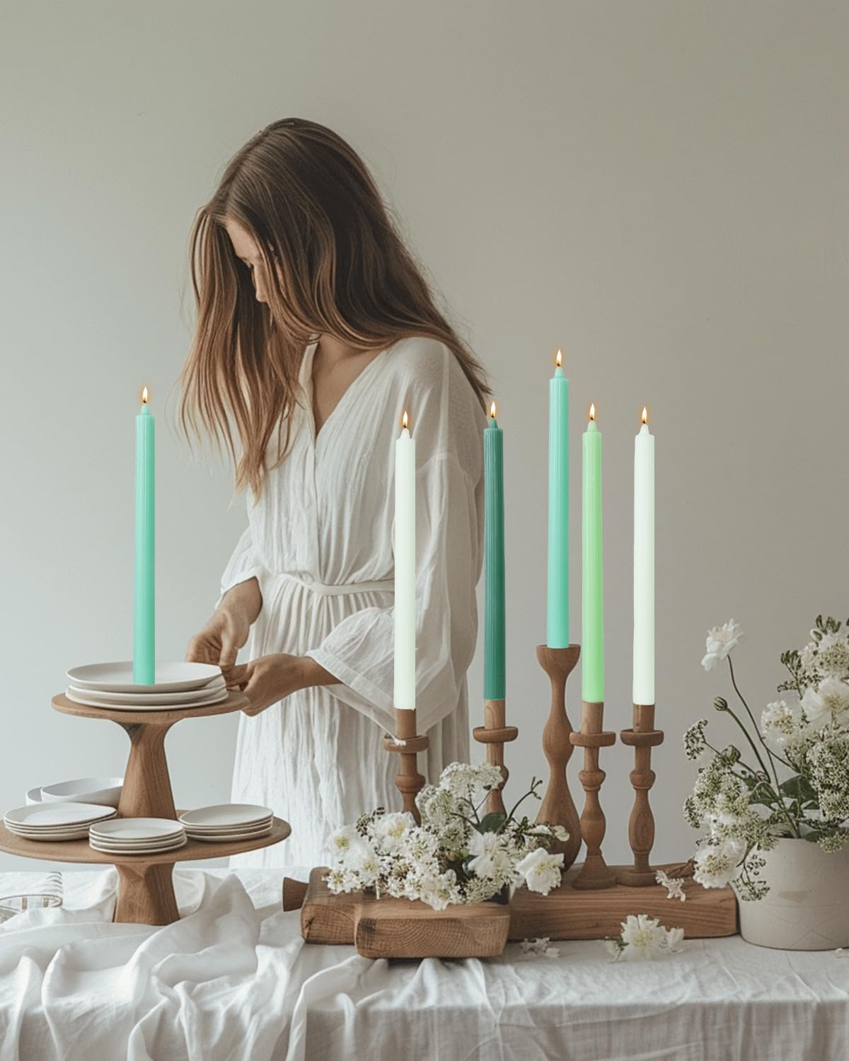 LPUSA Orange Taper Candles 10.5 inch Pastel Candle Sticks Unscented Driples Tapered Candle Ideal as Dinner Candles Smokeless Long Burning,Set of 12