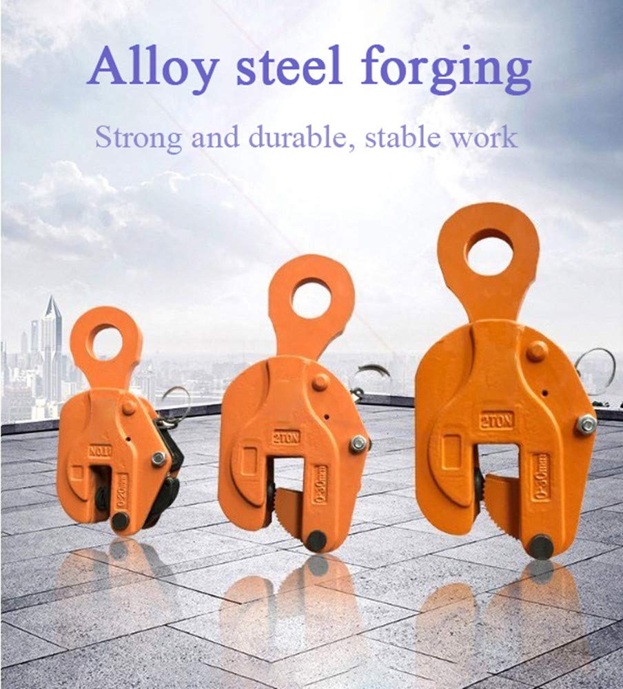 Vertical Plate Lifting Clamp 6614LB/ 3 ton Heavy Duty Alloy steel Hoisting hook for Industry Crane Home Business (CapacIty 3 ton)