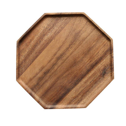 Set of 2 Acacia Wooden Trays Serving Platters Round Square Veggie Serving Tray Decor Bread Charcuterie Board Fruit Hosting Essentials Cheese Platter Vegetable Food Dish Charger Plate Charcuterie Board