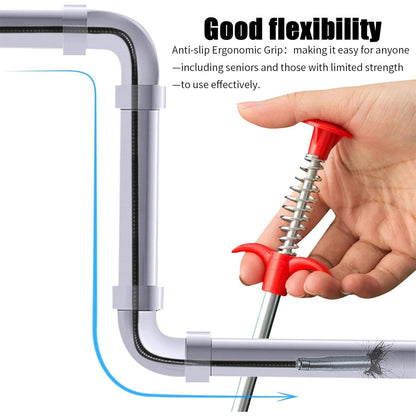 Drain Snake，116" Flexible Grabber Claw Tool Reacher Drain Snake Hair Drain Clog Remover for Toilet Sewer Shower Kitchen Bathroom Tub Clogged Drains Opener Cleaning Tool
