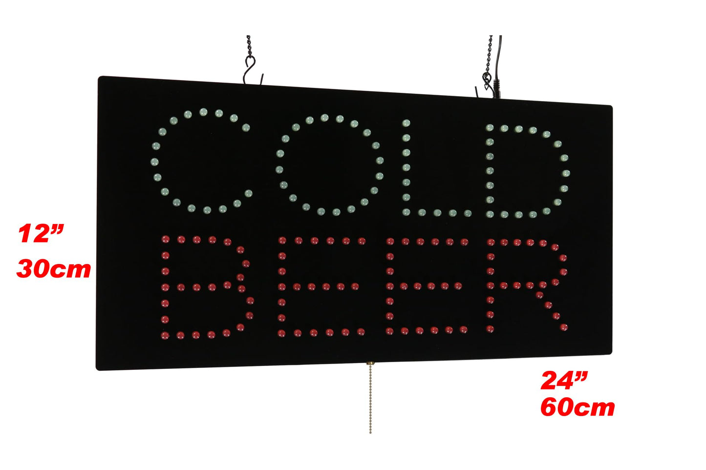 Cold Beer Sign, 24"x12", 60x30cm, TOPKING, LED, Neon, Florescent, Signage, Signboard, Display, Billboard, Screen, Grand Opening, Gift