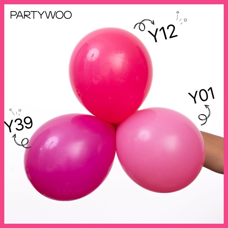 PartyWoo Hot Pink Balloons 101pcs 12 Inch Magenta Fuchsia Balloons for Baby Shower Gender Reveal Engagement Bachelorette Wedding Bridal Shower Anniversary Birthday Party Decorations Pink-Y12