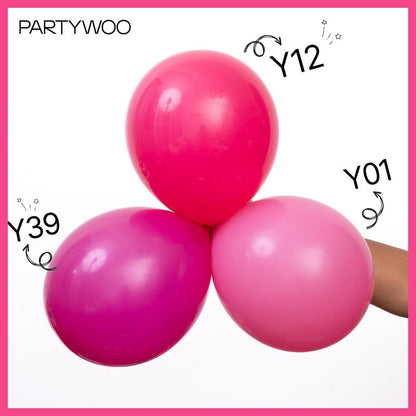 PartyWoo Hot Pink Balloons 100pcs 5 Inch Magenta Fuchsia Balloons for Baby Shower Gender Reveal Engagement Bachelorette Wedding Bridal Shower Anniversary Birthday Party Decorations Pink-Y12