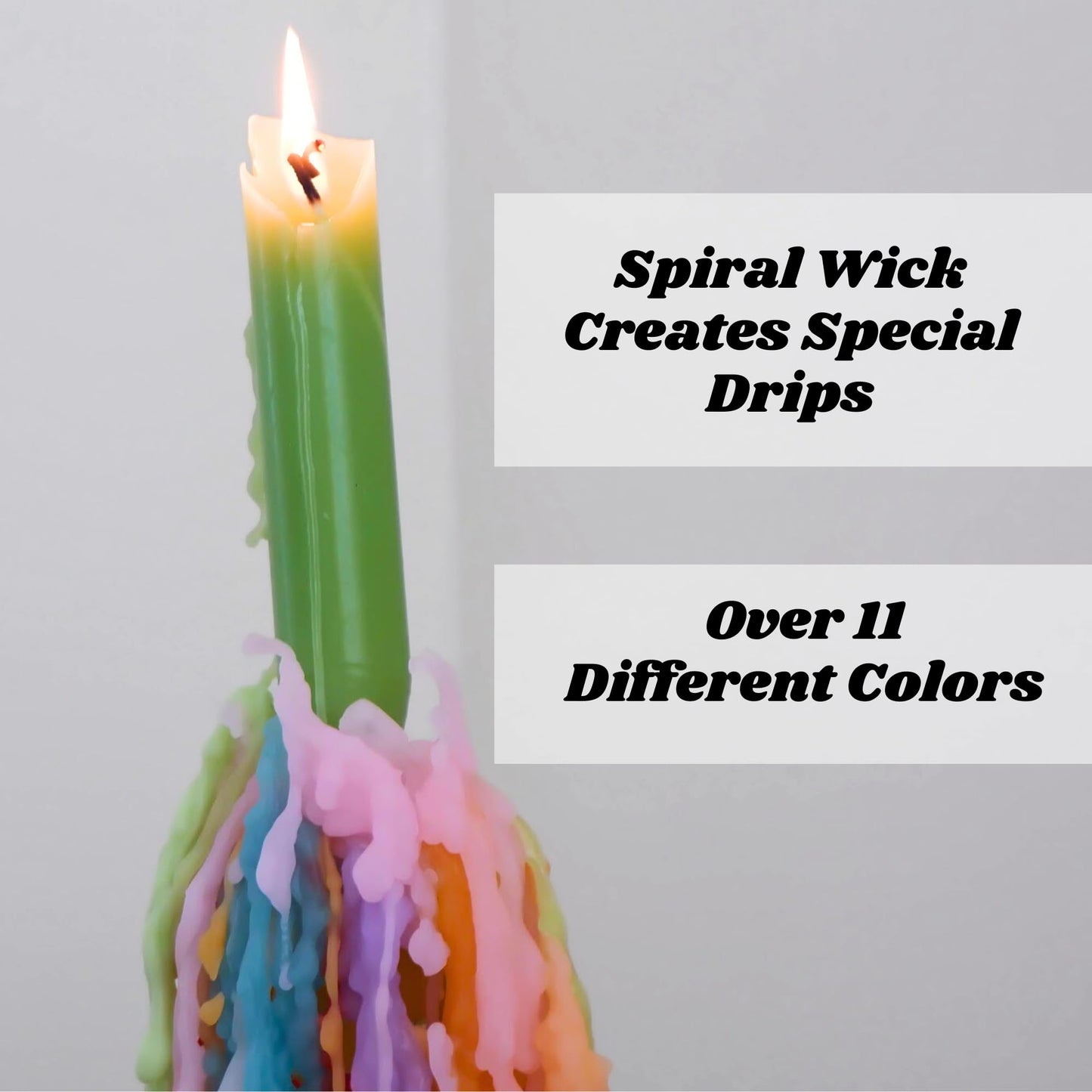 Candlestock Hippie Drippy Drip Candles - Pack of 11 Dripping Taper Candles - Wine Bottle Melting Candles (Ivory)