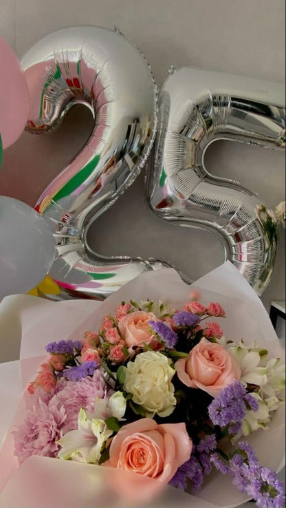 Silver 5 Balloon, Number Balloons 40 Inch, 5th Birthday Balloon Decorations, Silver Party Supplies, 5 Number Balloons, Number 5 Balloon