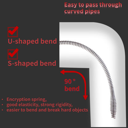 9.84 FT Drill Drain Snake,Sink Unclogging Tool That Can Be Connected To An Electric Drill,Hair Catcher Drain Snake,Drain Auger Drill Attachment,Drill Snake For Plumbing