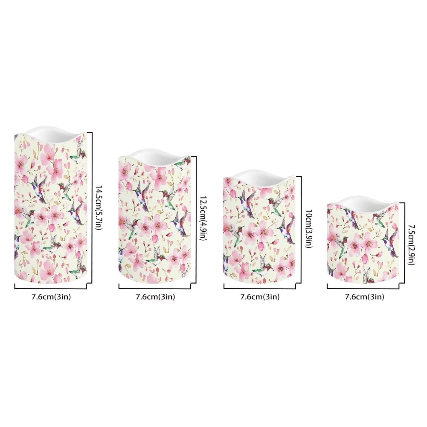 Cozeyat Hummingbird Flameless LED Candles Set of 4 Battery Operated with Remote Control Timer Flickering Color Changing Waterproof Pillar Candles for Home Wedding