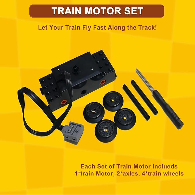 4 Pcs Train Motor kit Power Function Train Motor Set Science and Technology Power Function Kit Remote Battery Box Receiver Set