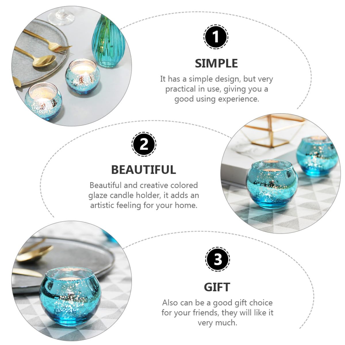PACKOVE 12pcs Blue Patterned Glass Candle Holder Set Small Round Hollow Candle Cups for Home Décor and Tea Light