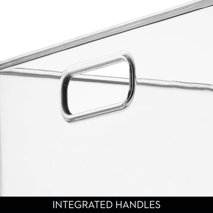 iDesign Recycled Plastic Stackable Storage Bin with Handles - Clear