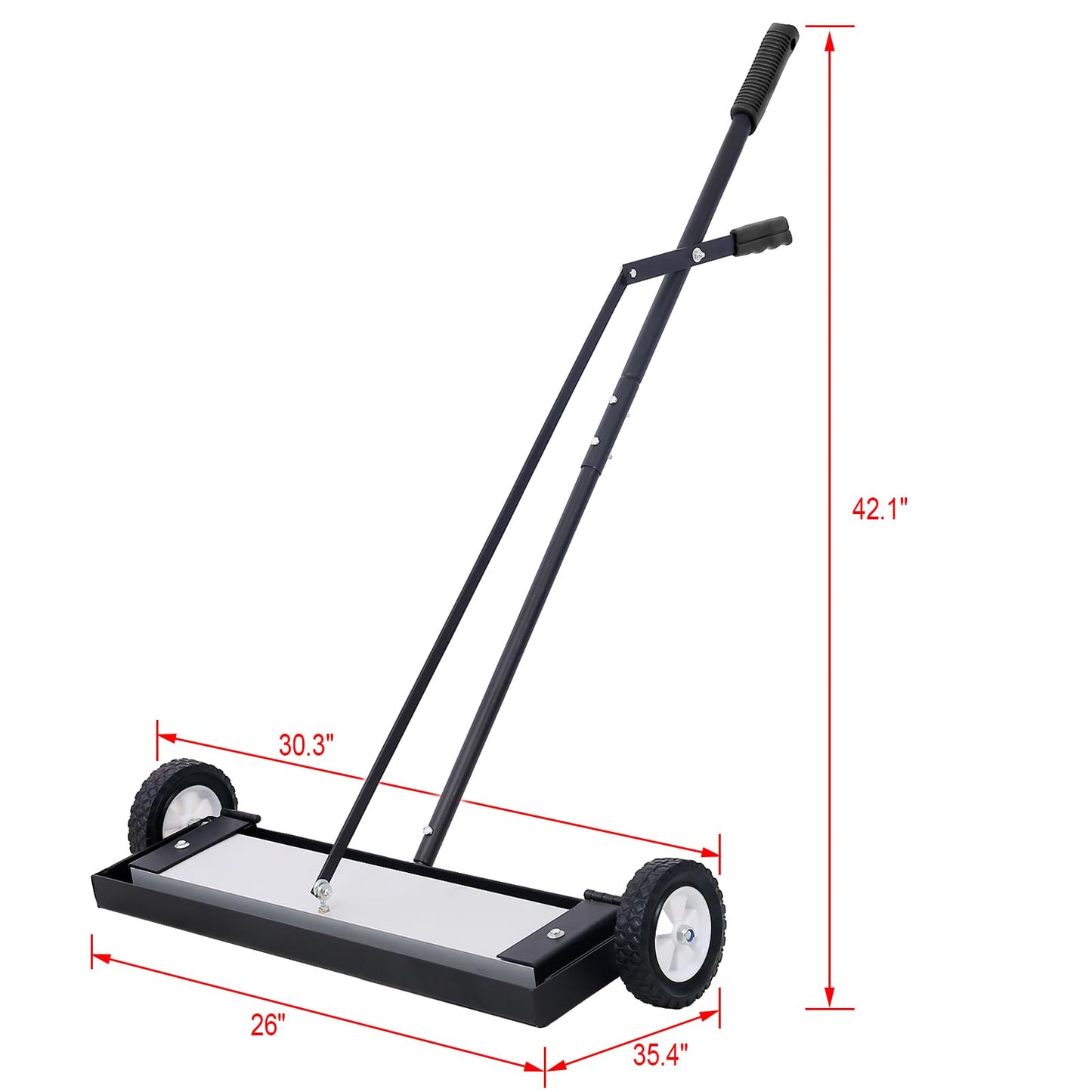 SPOFLYINN 24'' Rolling Magnetic Pick-Up Sweeper, One Size, 24 Inches
