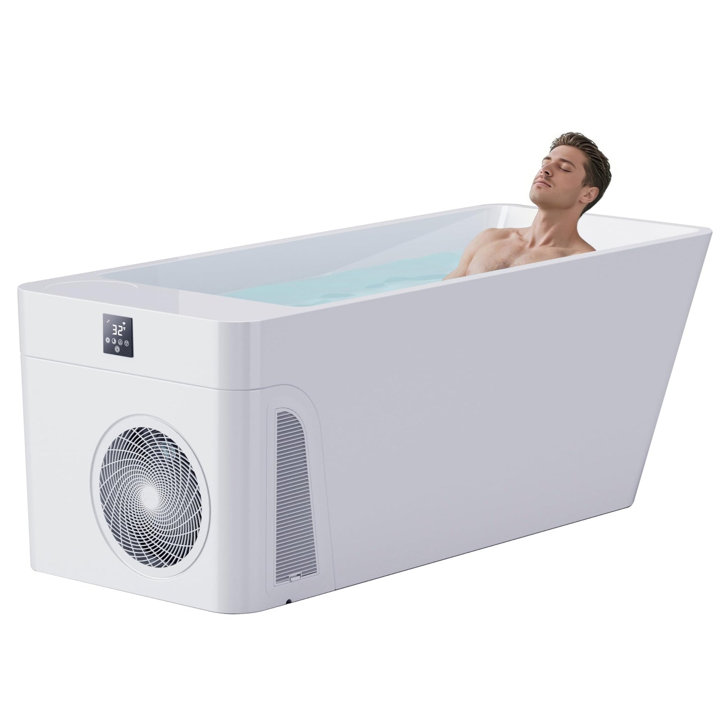 ICEGALAX Ice Bath Tub with Built-In Water Chiller (Down to 38℉), Smartphone Control, Whisper-Quiet, Freestanding Design for Full-Body Recovery & Cold Therapy, All-in Gen 2 (White)