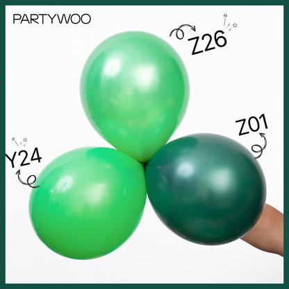 PartyWoo Dark Green Balloons 50 pcs 12 Inch Pearl Hunter Emerald Forest Green Balloons for Baby Shower Graduation Christmas Jungle Safari Birthday Party Decorations Green-Z01