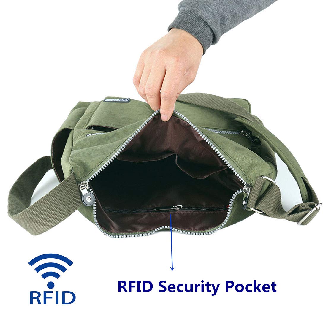 Crossbody Bag with Anti Theft RFID Pocket - Women Lightweight Water-Resistant Purse