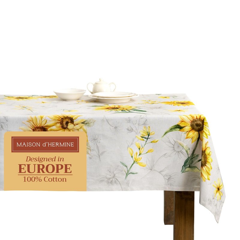 Maison d' Hermine Table Cloth Rectangle Table 100% Cotton 60 x 108 Inches Tablecloth Reusable Decorative for Dining Kitchen Room Farmhouse Home Gifts for Mothers Day Spring Summer - Candice