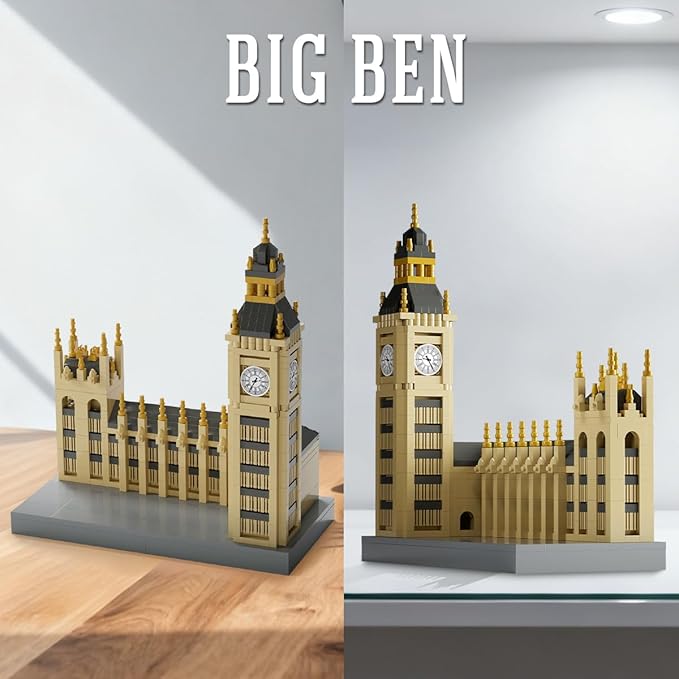 DAHONPA Micro Mini Big Ben Building Block Set (1017 Pcs) Famous Architecture Brick Toy Gifts for Adults