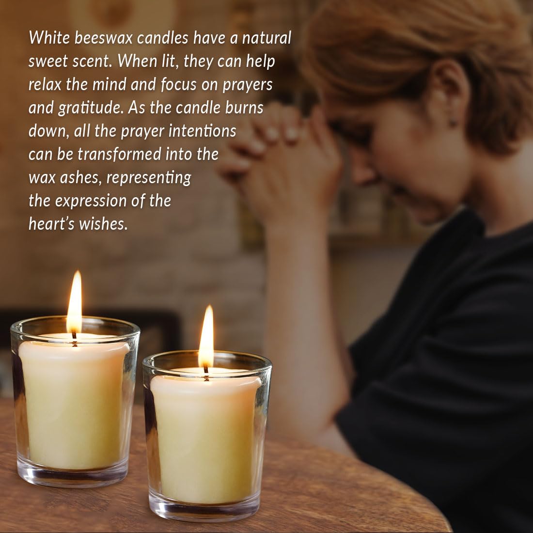 AGLARY 6PCS Pure Beeswax Votive Candles, Unscented, Naturally Lightly Honey Scented, 12 Hours Burn Time Each (White)