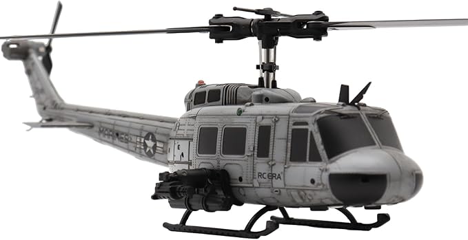 RC ERA C032 RC Helicopter 1/48 Scale 2.4G 6CH UH-1 Huey Flybarless RC Helicopter 6-Axis Gyroscope Stabilization with Altitude Hold &amp 3D Inverted Flight for Adults Enthusiasts(1 Battery)