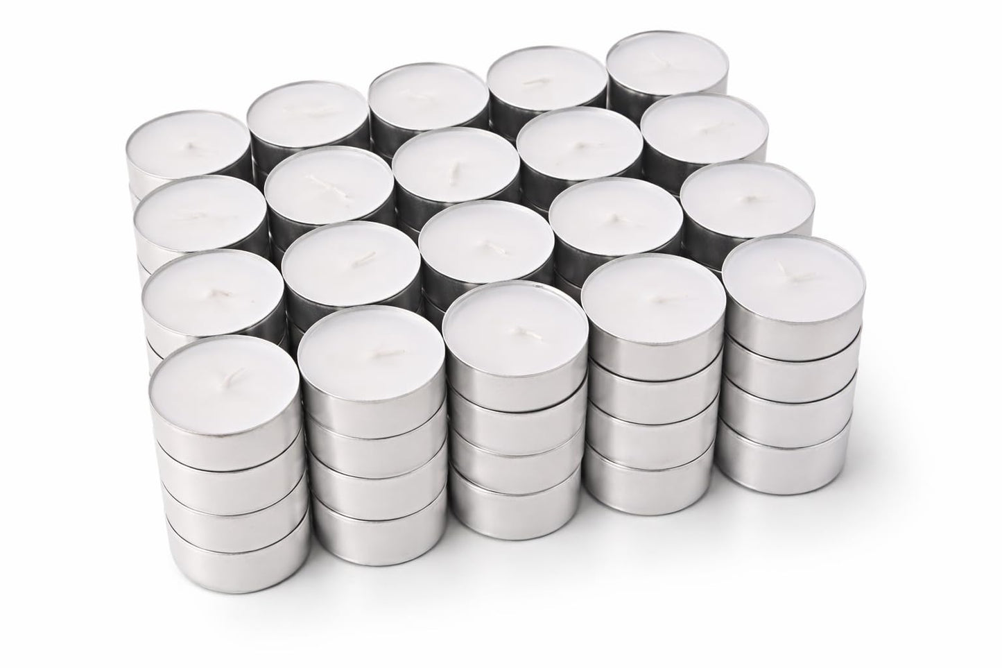 1ABOVE Tea Light Candles 4 Hour Long Burn Time White Unscented. (50 Pack)