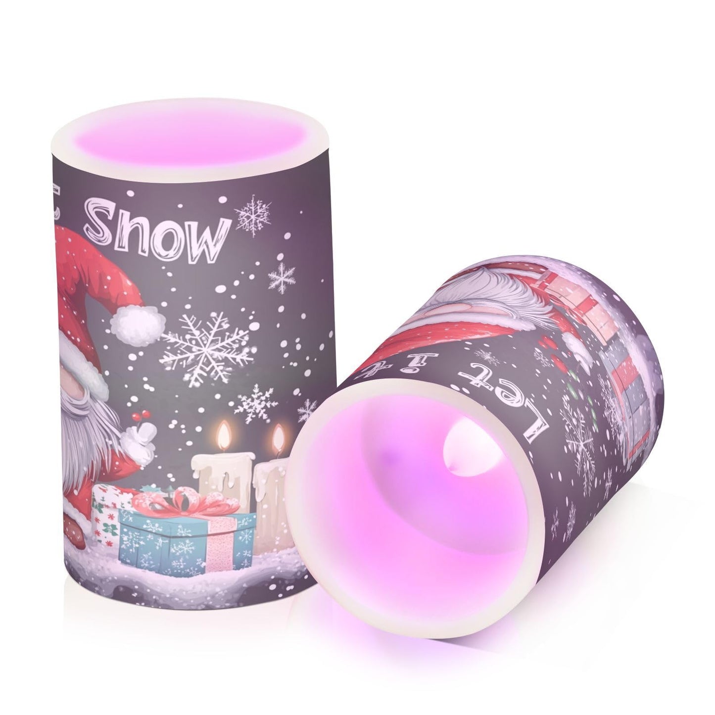 Eionryn Christmas Gnome Gift Candle Flameless Candles Battery Operated LED Candles with Remote Timer Electric Candles for Home Party Decor 2pcs