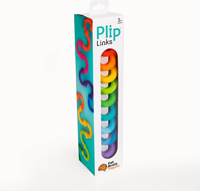 Fat Brain Toys Plip Links Silicone Building Toys for Creative Play Creative Construction Play Set for Preschoolers Kids Toys Ages 3 to 12