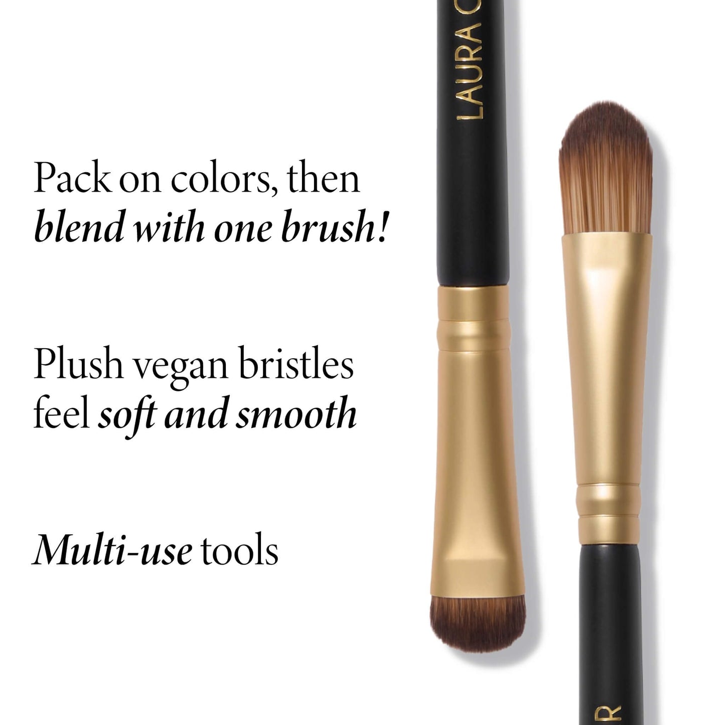 LAURA GELLER NEW YORK Retractable Black Kabuki Brush for Liquid, Cream and Powder Face Makeup With Aluminum Handle