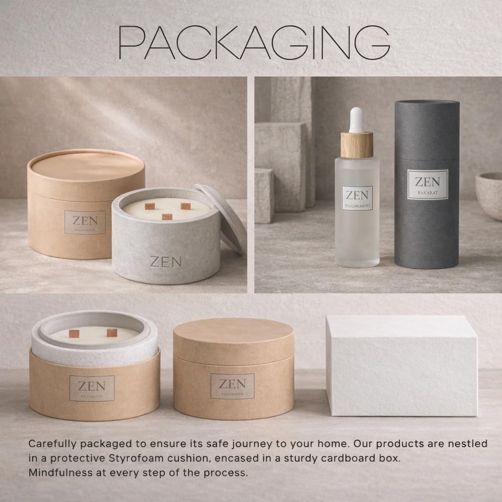 Zen Concrete Candle with Lid – Jasmine Rose Ylang Floral – 100% Beeswax, Minimalist Jar, Wooden Wick, Reusable Container Plant Pot Storage – Luxury-Inspired (Gray, Medium, JAD)