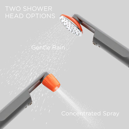 Ivation Portable Camping Shower | Compact Handheld & Hands-Free Rechargeable Outdoor Shower Head & Cleaning System w/ 3.7V Pump, 6-Ft Hose, Bidet Head, Removable Filter, Multiuse Hook & USB Cable